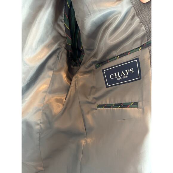 CHAPS gray 100% wool mens suit jacket blazer 42R - Picture 9 of 12
